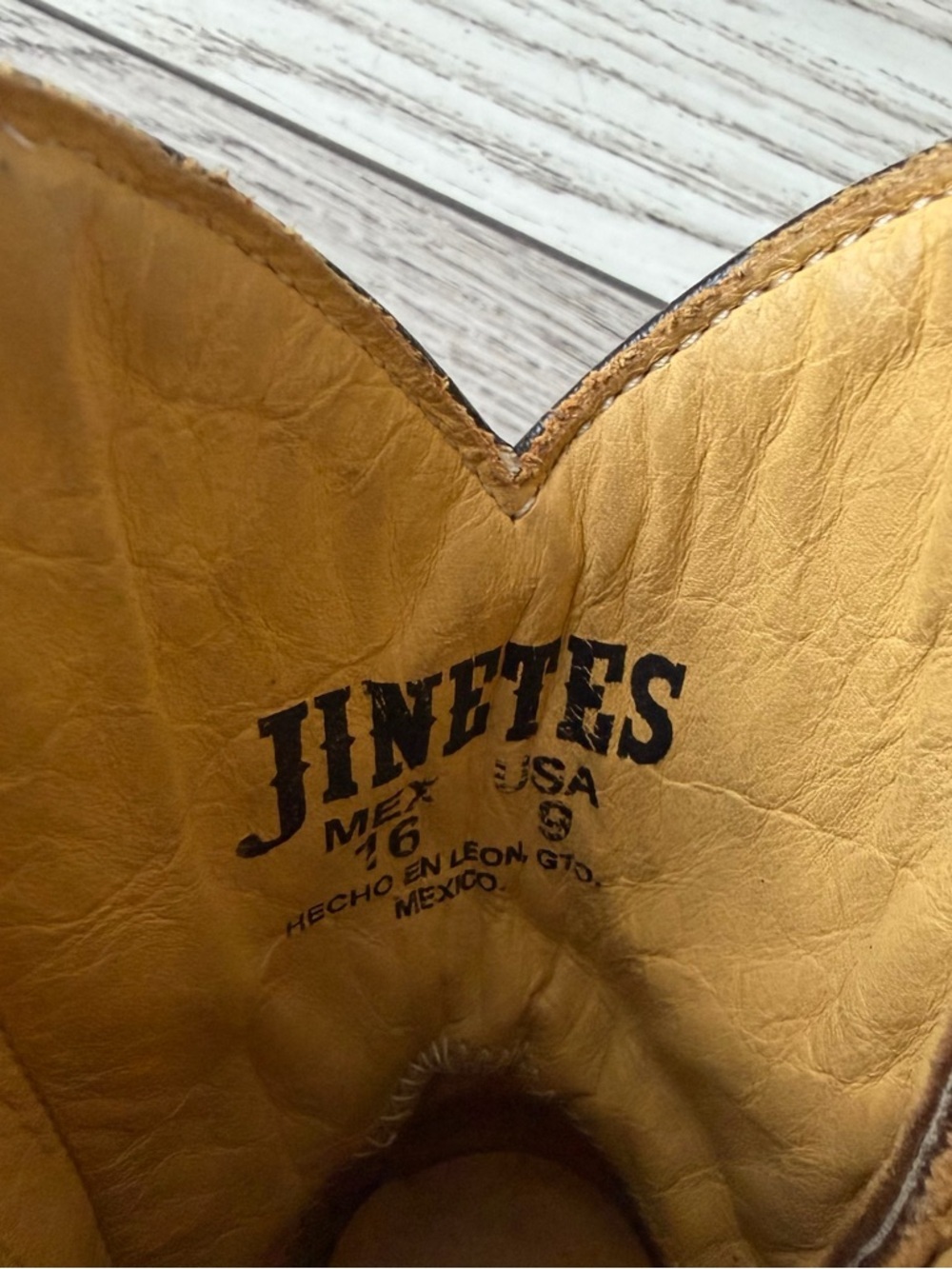 JINETES Kids Tan Western Pull-On Boots with Side Zip size 9 - Picture 5 of 6